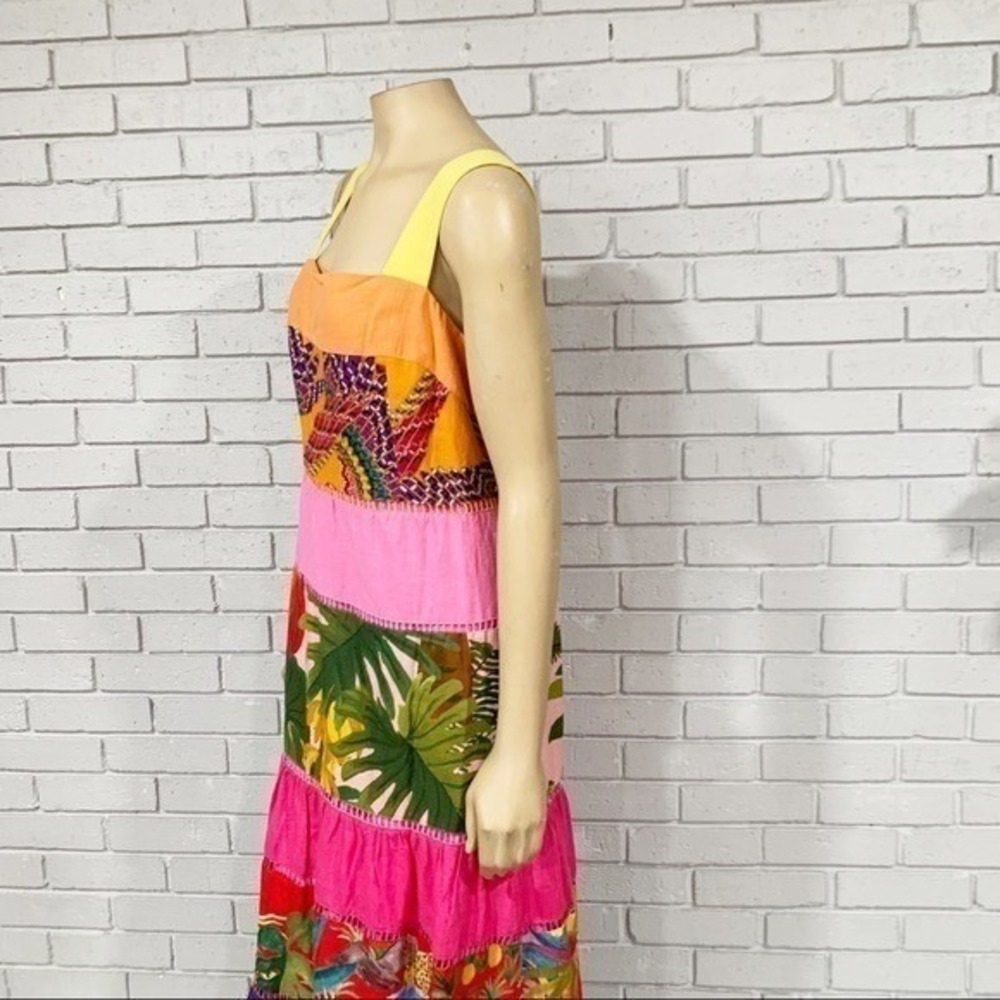 FARM Rio Multicolor Patchwork Maxi Dress - Yellow, Orange, Pink, Green, Purple - Picture 8 of 12